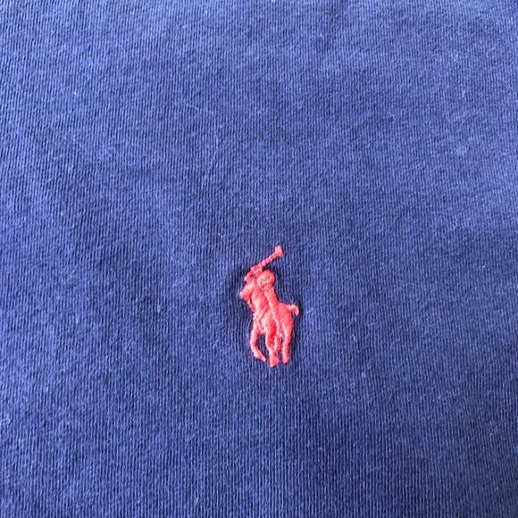 Polo Ralph Lauren navy blue v neck tee shirt size Small or 8 - Picture 2 of 6